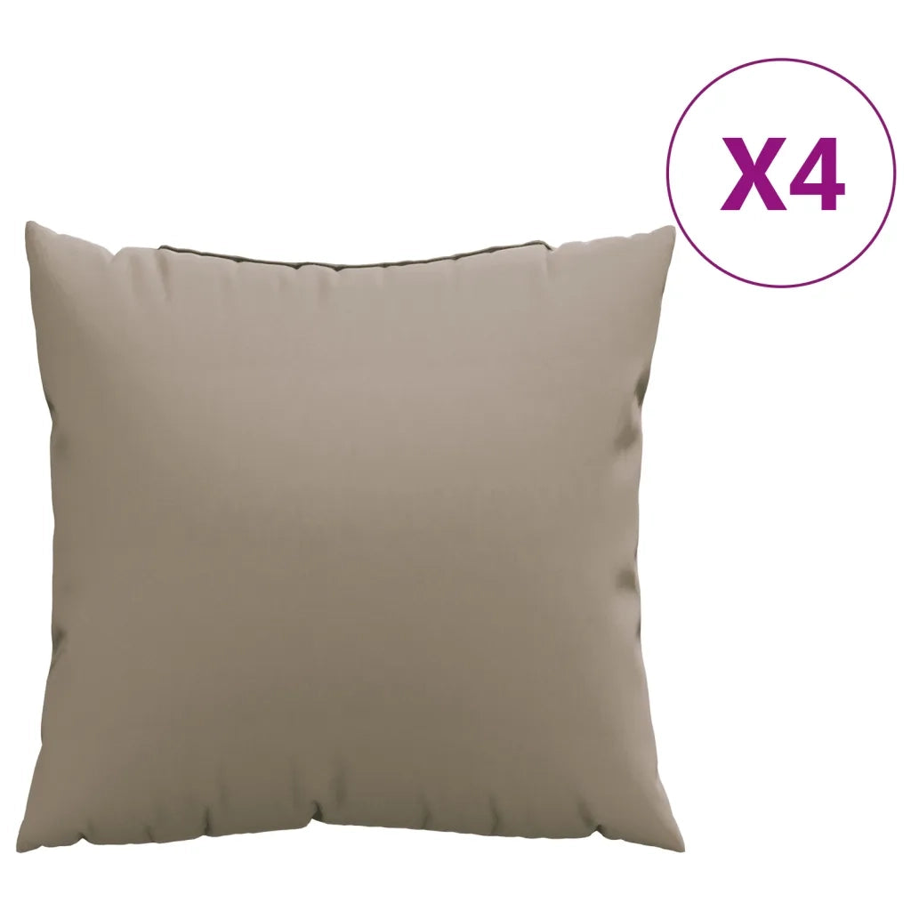 Cuscini per Divano 4 pz Tortora 40x40 cm in Tessuto