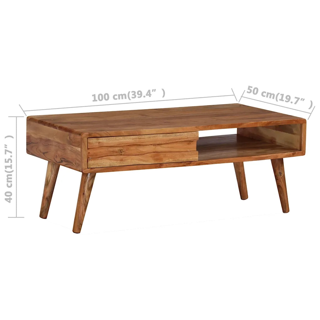 Tavolino da CaffÃ¨ Massello con Cassetto Intagliato 100x50x40 cm cod mxl 9404