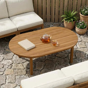 Piano del tavolo 120 x 70 x 3,5 cm Ovale Legno di teak solido 42033164