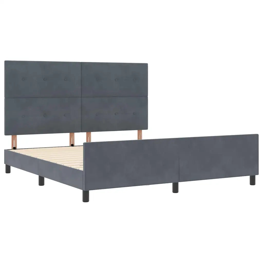 Letto a molle con testiera Grigio scuro 180 x 200 cm Velluto 3344958