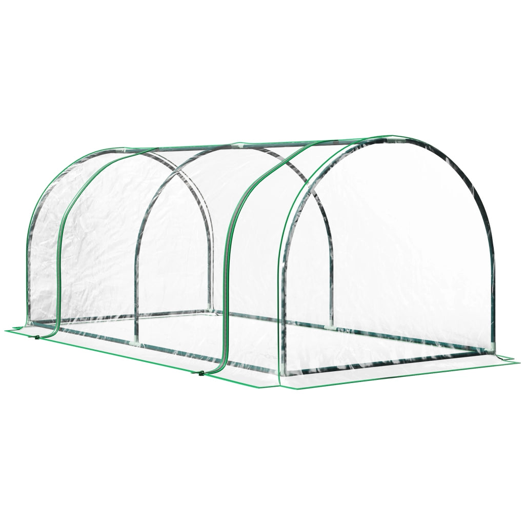 SERRA 200x100x80 cm in plastica verde con telaio in acciaio