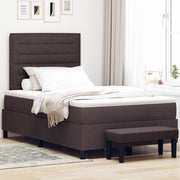 Letto a Box Spring con Materasso e Panchina Marrone Scuro 120x190 cm Tessuto