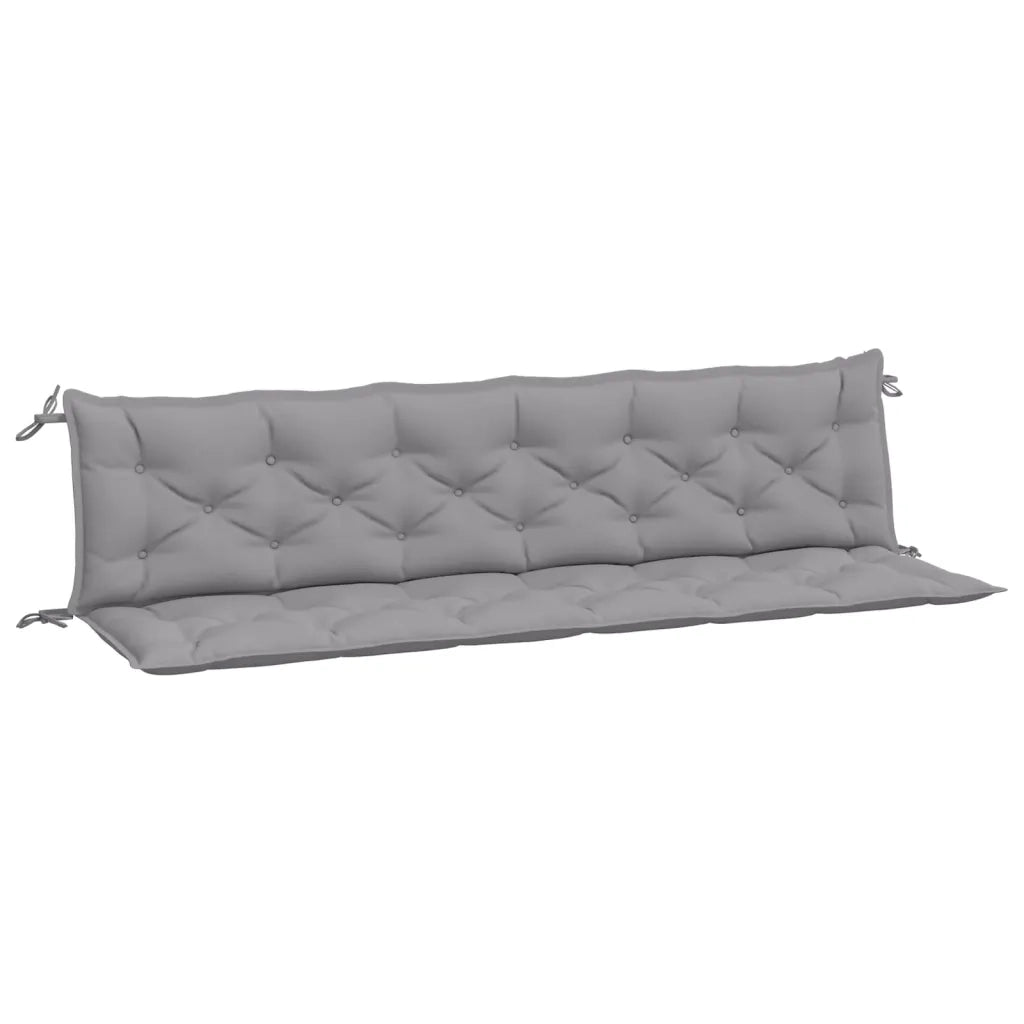 Cuscini per Panca 2 pz-Set di 2 Cuscini per panchina Grigi 200x50x7 cm in Tessuto Oxford