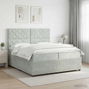 Letto box spring con materasso Grigio Chiaro 200 x 200 cm 3454679