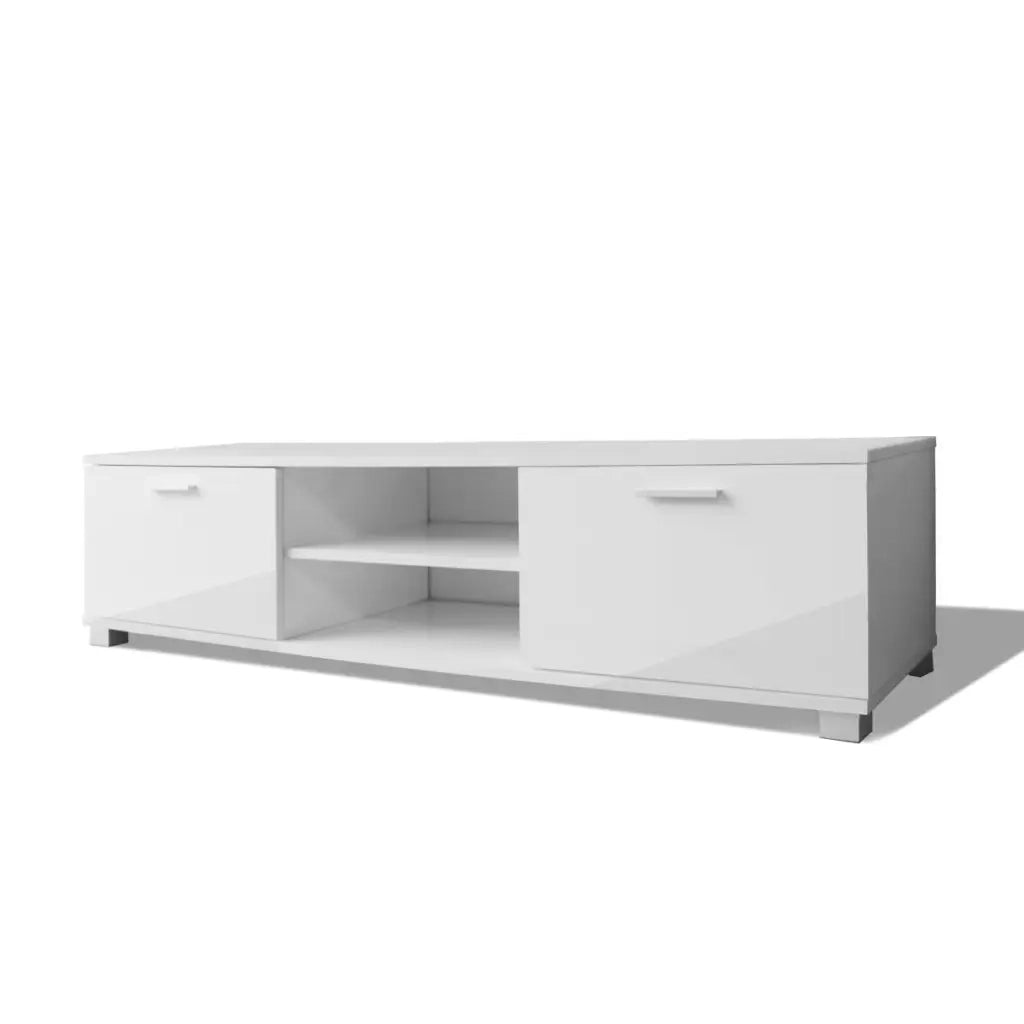 Mobile Porta TV Bianco Lucido 120x40,5x35 cm 243043