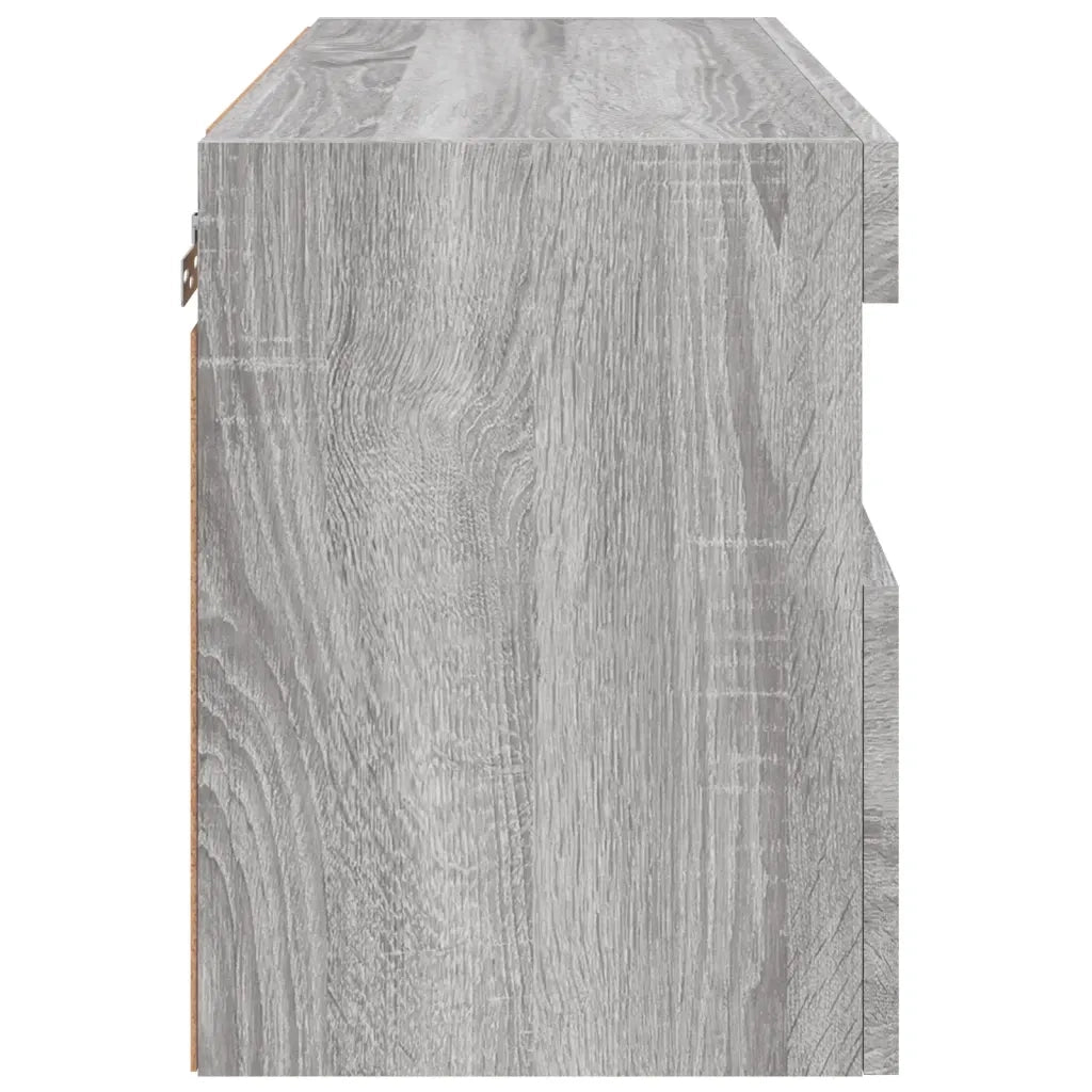 Mobile TV a Parete con Luci LED Grigio Sonoma 60x30x40 cm 837193
