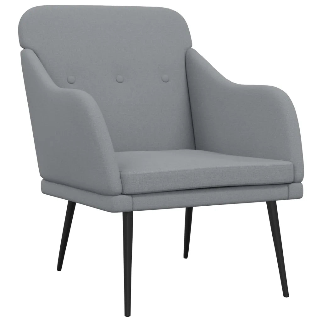 Poltrona-Divano Sedia-Poltroncina Grigio Chiaro 63x76x80 cm in Tessuto