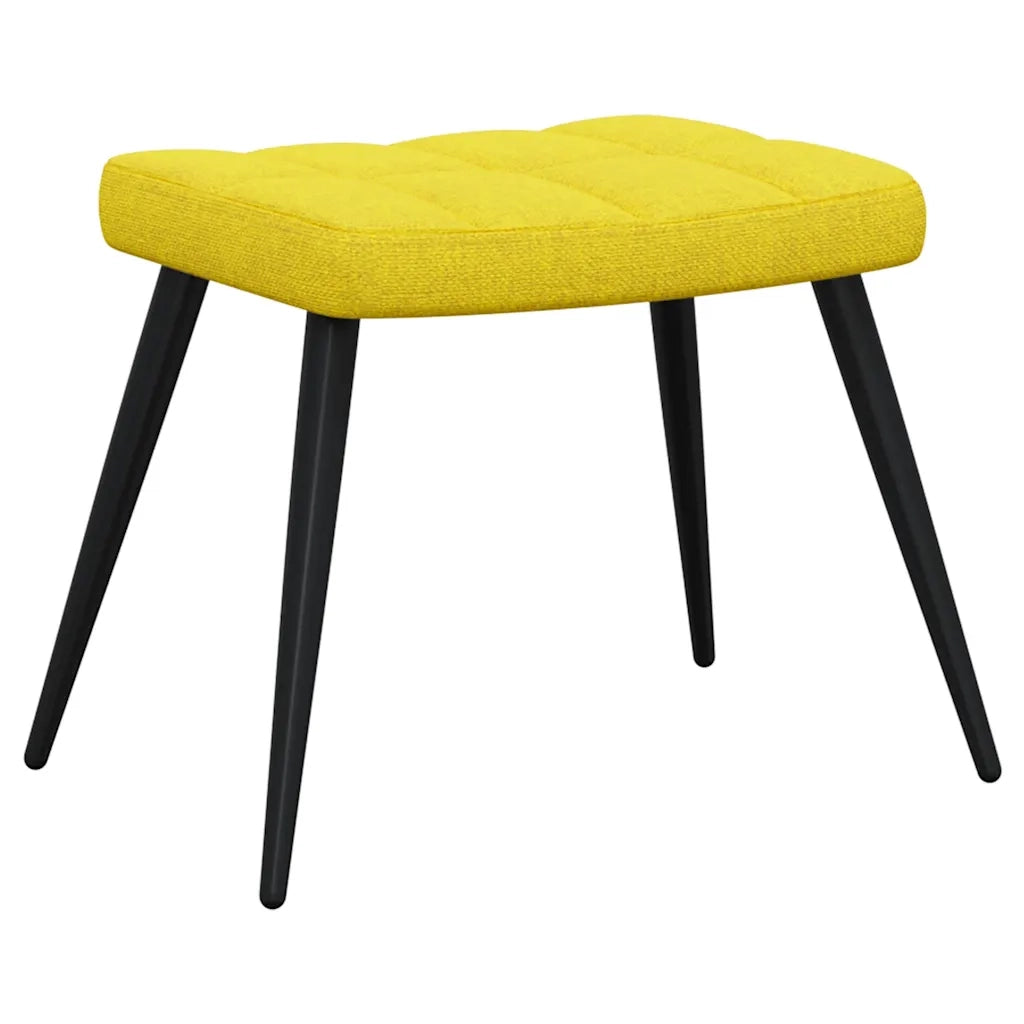 Poltrona | Sedia Relax con Sgabello Giallo Senape in Tessuto