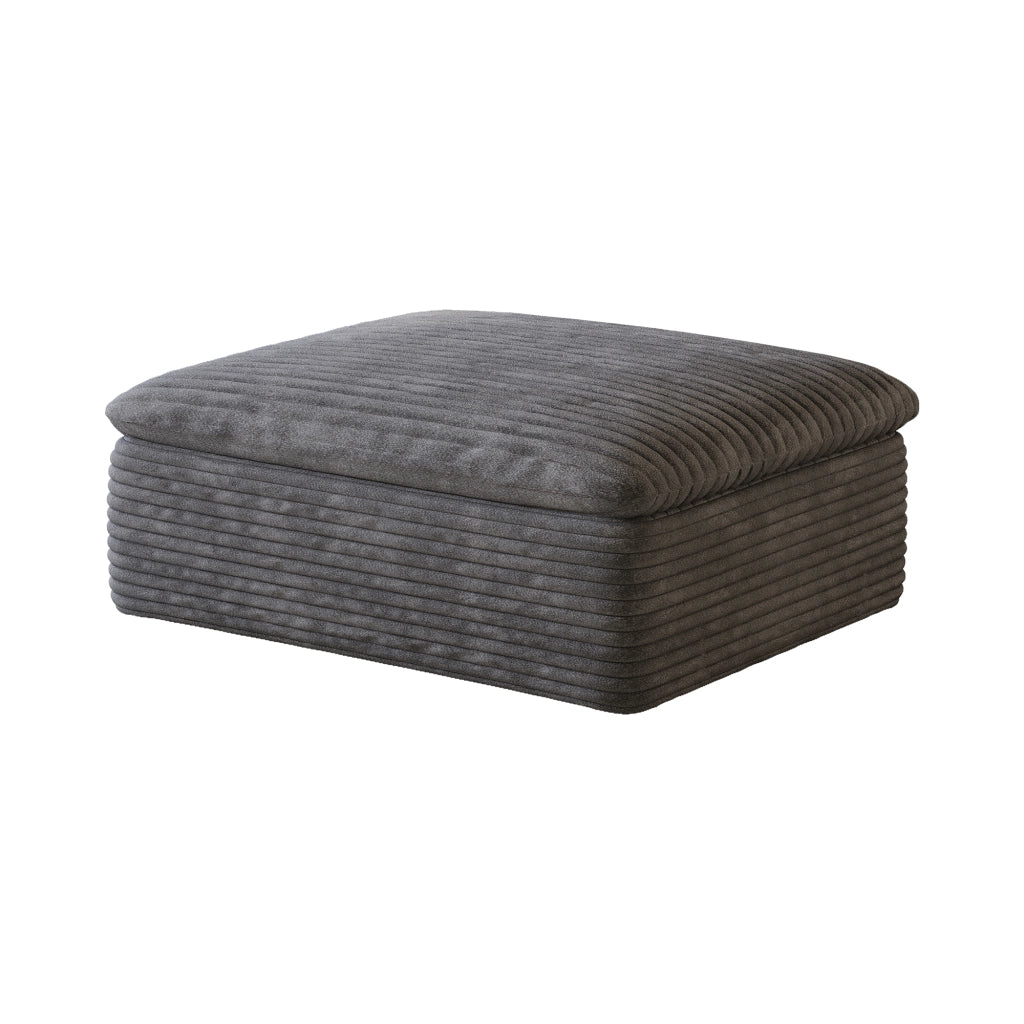 Divano modulare con imbottitura in schiuma e tessuto, Senza telaio in legno, Grigio scuro 96 × 23 × 23 cm