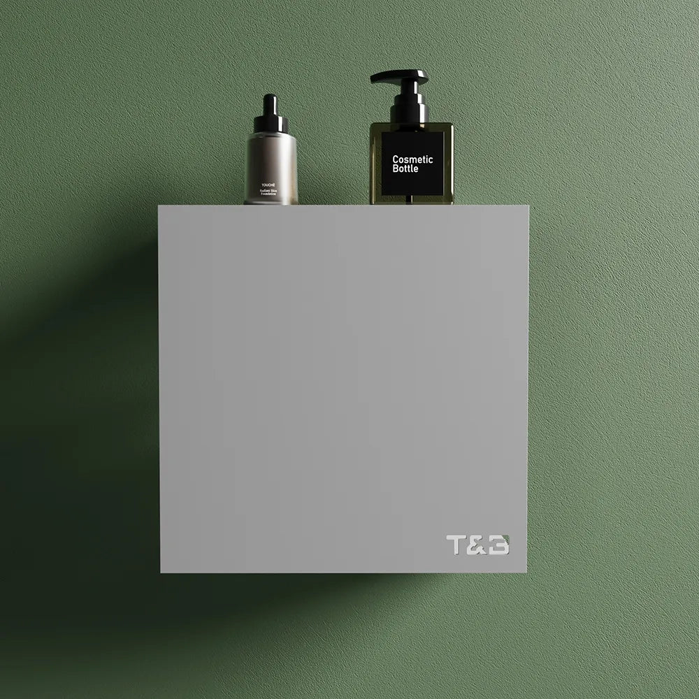 Mensola da doccia portaoggetti in alluminio grigio opaco 25x25 cm | Flam