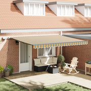 Tenda Retrattile Manuale con LED Verde e Giallo 450x350 cm