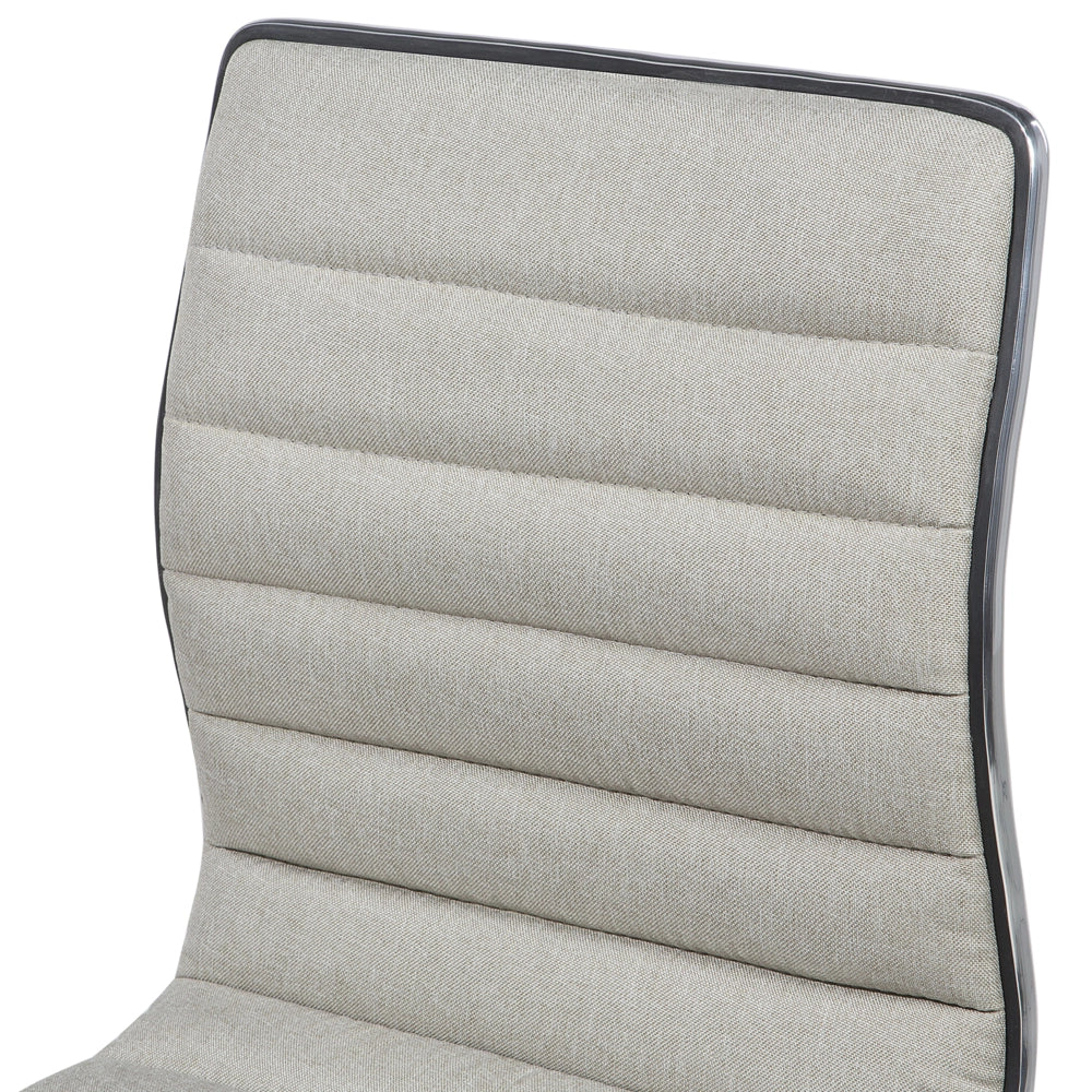 Set di 2 sedie da bar in tessuto beige sedile in tessuto argento altezza del bancone girevole e regolabile in altezza