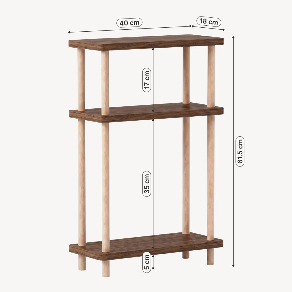 Scaffale da Terra Multiuso Nampernu a 3 Piani 62 x 40 x 18 cm - Effetto Noce [en.casa]