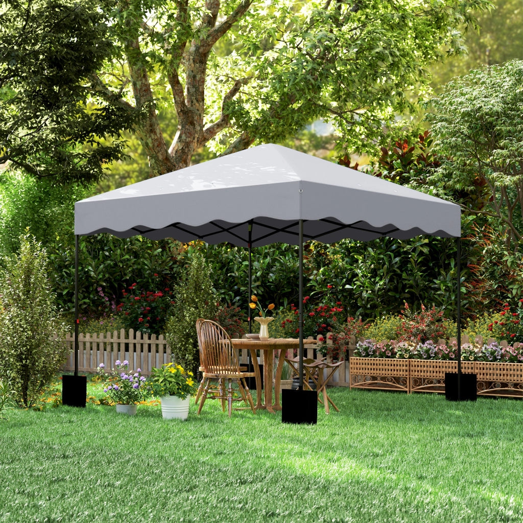 Gazebo di circa 3x3m gazebo pieghevole stabile a prova d'inverno impermeabile con protezione UV 50+ tenda da giardino pieghevole con borsa con ruote gazebo da giardino per il campeggio grigio chiaro