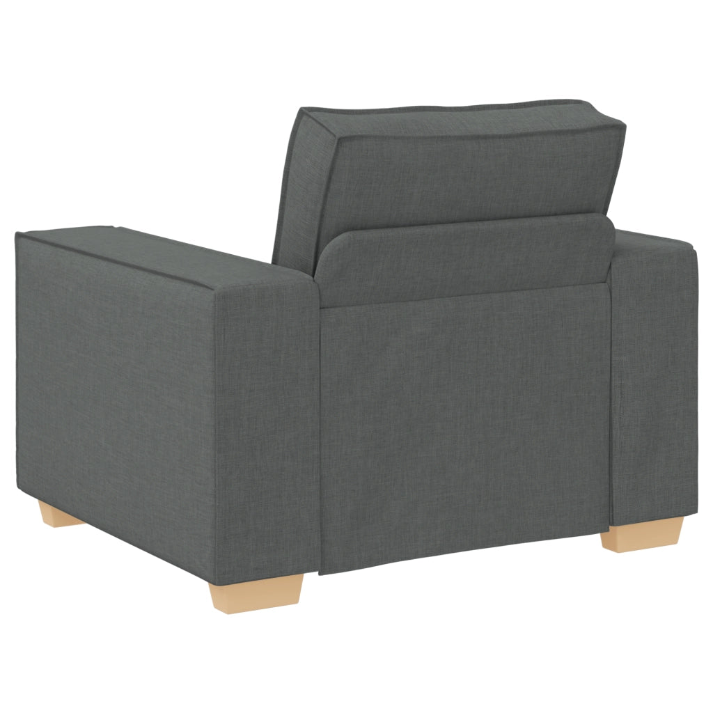 Set di divani a 3 pezzi con cuscini in tessuto grigio scuro