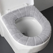 5 pezzi di Toiletbrilhoezen - Tessuto di Vezzella morbido e caldo - Lavabile e Resistente - Colorazione Pompon Grigio