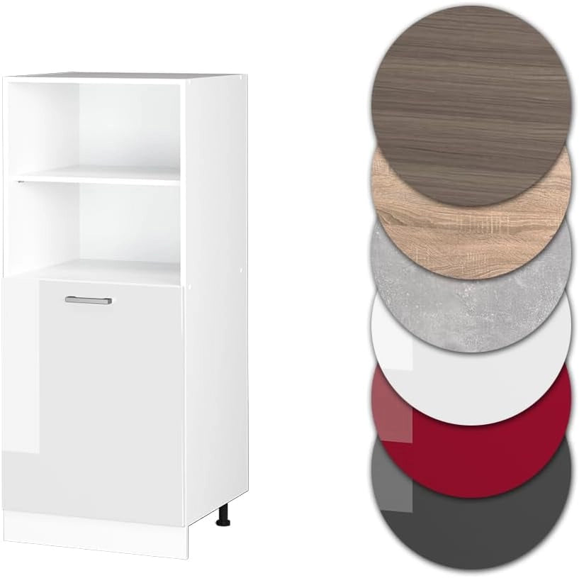 Mobile per forno da incasso R-Line, Bianco lucido, 60 cm, per la libera combinazione all'interno di sistemi cucina modulari