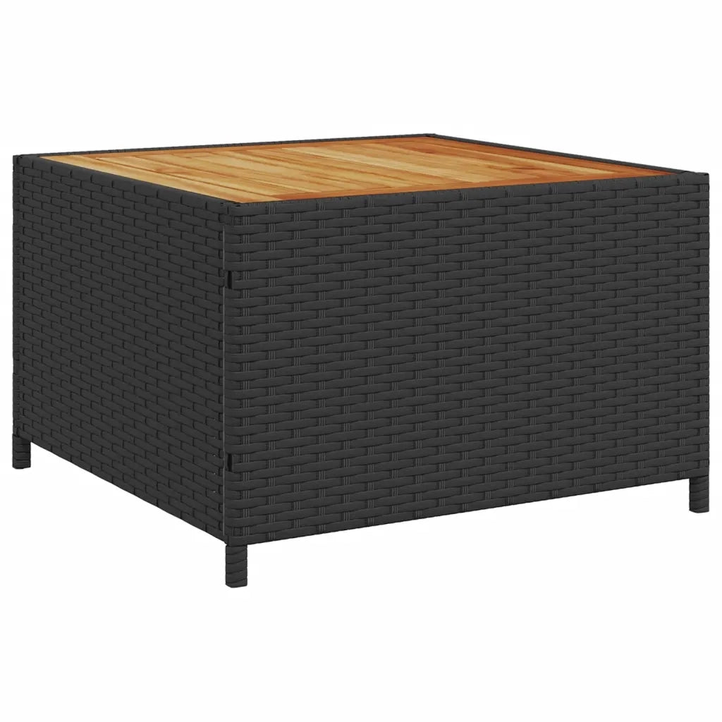 Divano da Giardino con Tavolo e Cuscini a L-Sofa da Giardino-Divano da esterno Nero in Polyrattan 152700