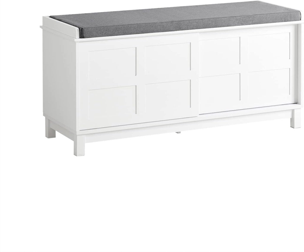 Credenza con ante scorrevoli, Mobile da cucina, Armadio da soggiorno, Buffet Bianco 80x40x85cm FSB84-W