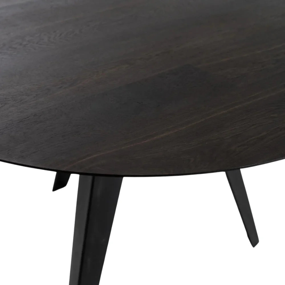 Tavolo da pranzo fisso in legno impiallacciato rovere termocotto Leo 130x130 cm fino a 6 posti Made in Italy | Duzzle