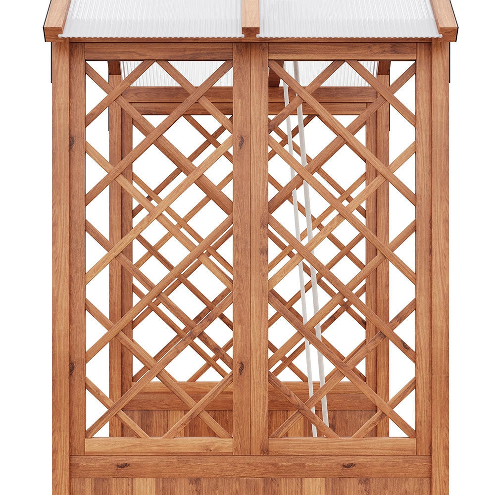 Fioriera con traliccio - Xylo - Legno massello con tettoia policarbonato 120x60cm