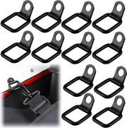 12 pezzi di D-ring Sjorogen - Trasporto sicuro - Acciaio inossidabile - Serrature di traino pieghevoli - Camion autocarri - Auto bestioni - Barche cavo di traino - 55 x 32 cm Nero.