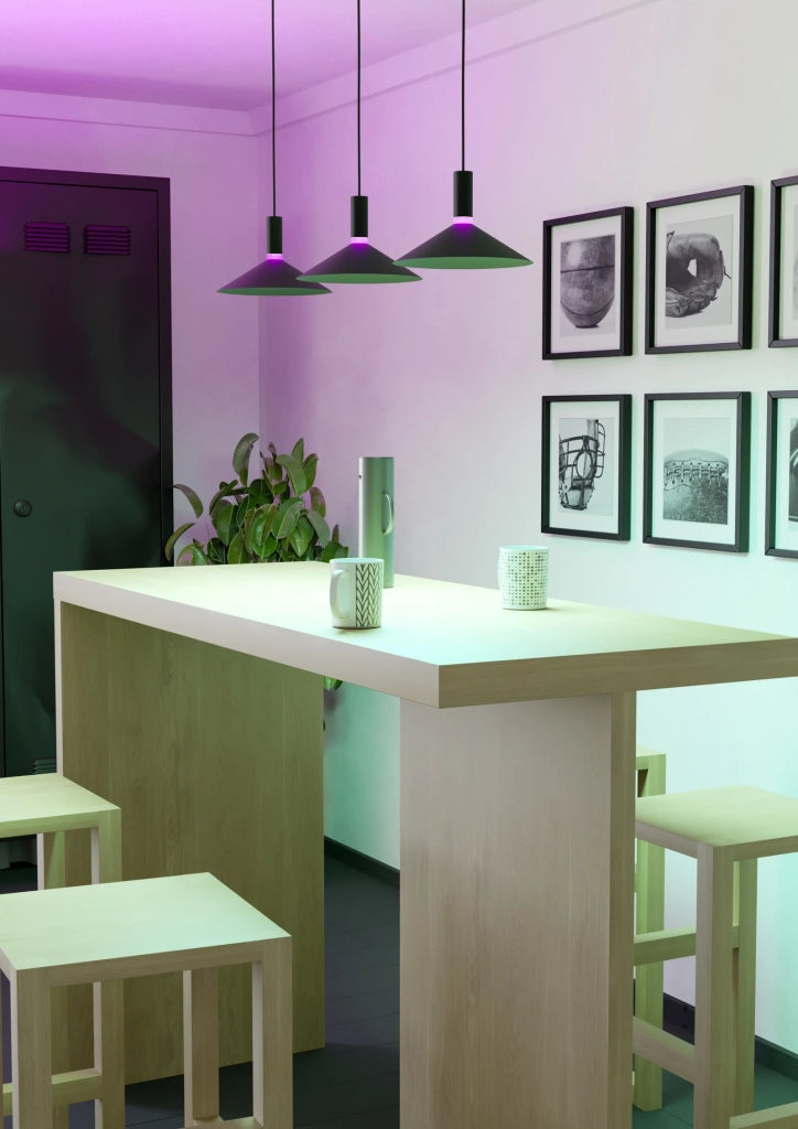 Lampadario Industrial Minimal Conomavilla-Z Acciaio Nero 3 Luci Led 7,5W 3000Lm