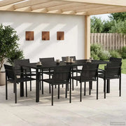 Set di Mobili da Esterno 9 pcs Nero e antracite Textilene 3422884