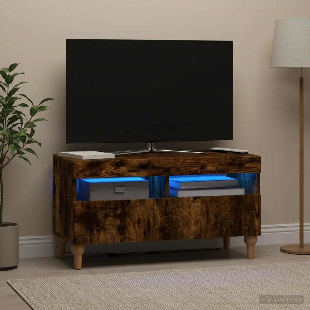 Mobile TV LED Rovere Fumo Legno ingegnerizzato 896340
