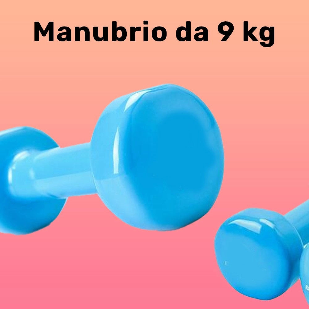 Trade Shop - Manubrio Singolo 9 Kg In Vinile Allenamento Esercizi Casa Palestra Workout Fit -