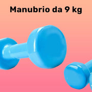 Trade Shop - Manubrio Singolo 9 Kg In Vinile Allenamento Esercizi Casa Palestra Workout Fit -