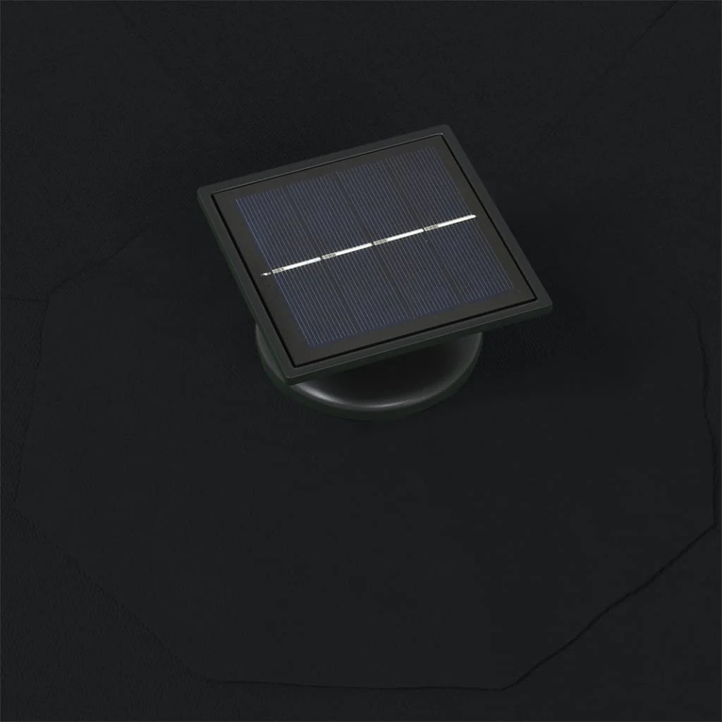 Ombrellone da parete con palo in metallo e LED 300 cm nero 02_0008693