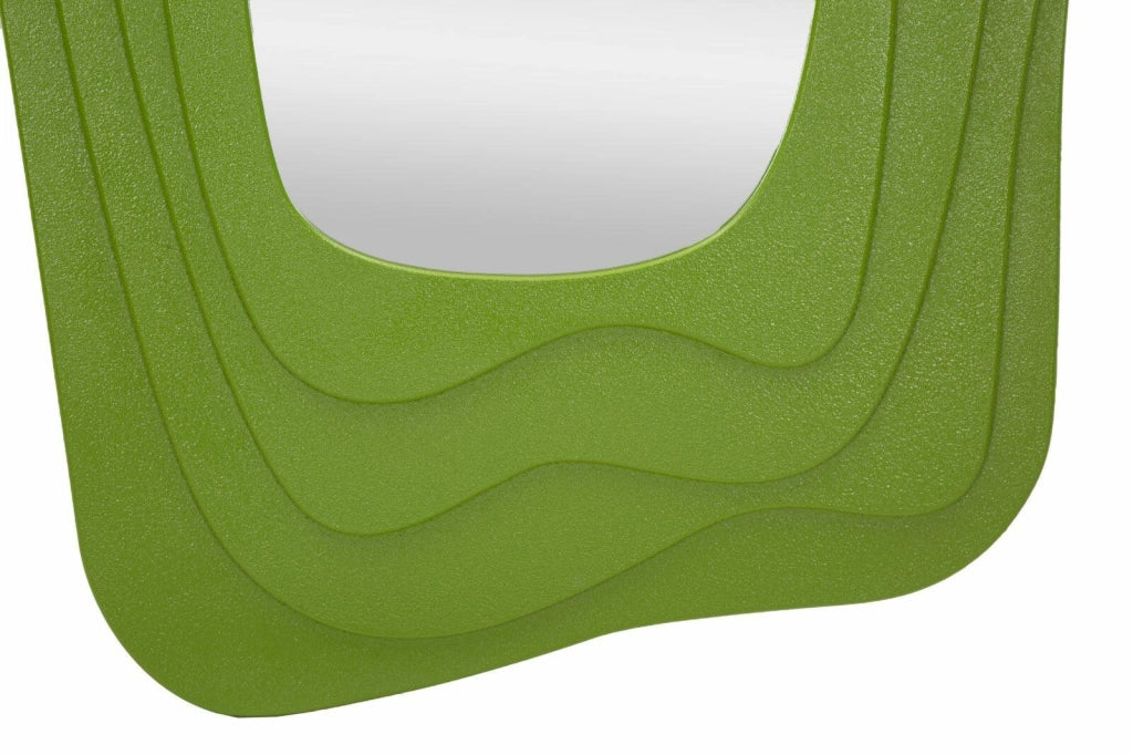 Specchio Pregola, Specchiera, Articolo d'arredo a muro, Decorazione con specchio, 90x4 h165 cm, Verde