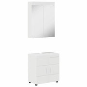 Set di mobili per il Bagno | Armadio da bagno TULUM 2 pz Bianco Lucido