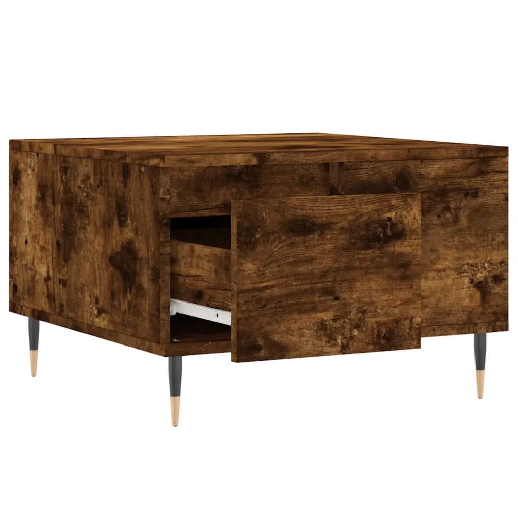 Tavolino da Salotto-Tavolino da soggiorno-Tavolo Rovere Fumo 55x55x36,5 cm Legno Multistrato 248270