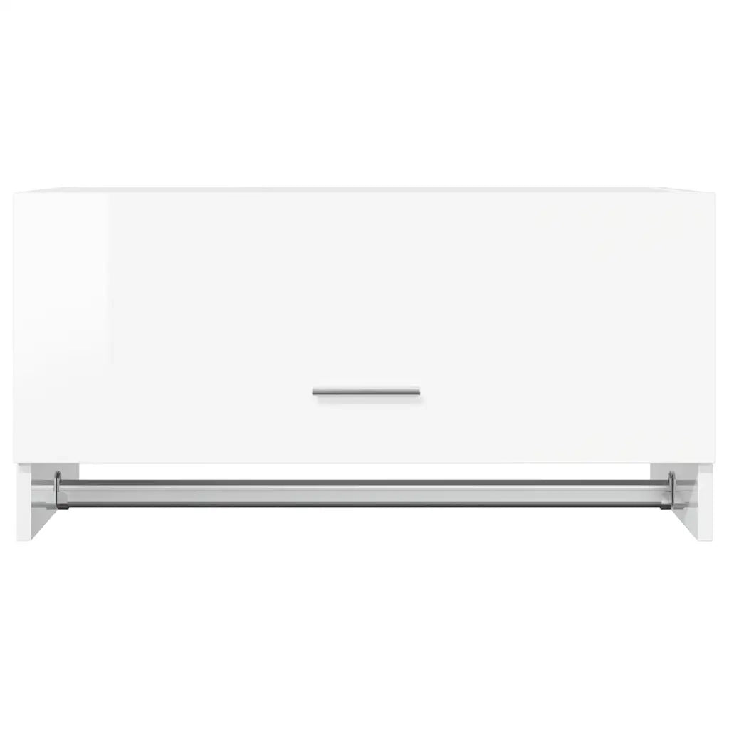Armadio Bianco Lucido 70x32,5x35 cm in Legno Multistrato 808248