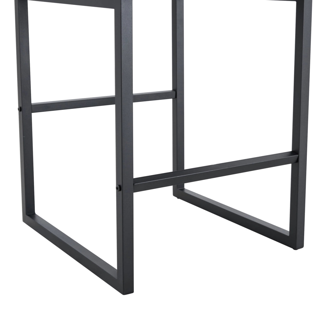Sgabello da bar nordico in PU bianco e metallo nero
