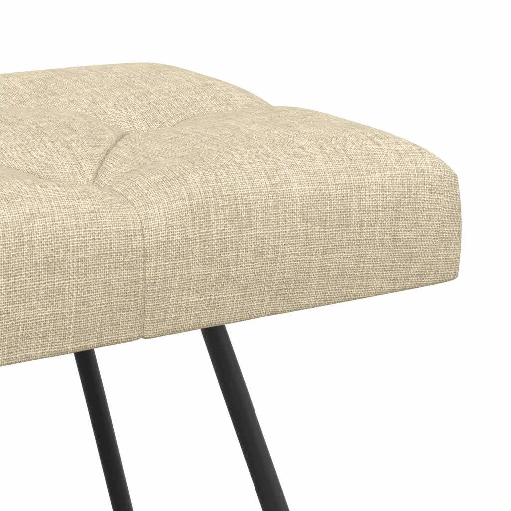 Panchina con bottoni imbottiti Crema 80 x 40 x 46 cm Tessuto 42038364