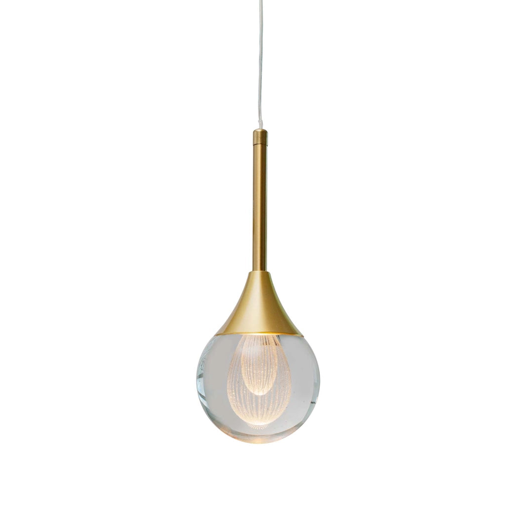 Lampadario moderno Led 5W sfera globo lampada dorata sospensione decorativa pendente luce cucina camera letto 230V 6000K