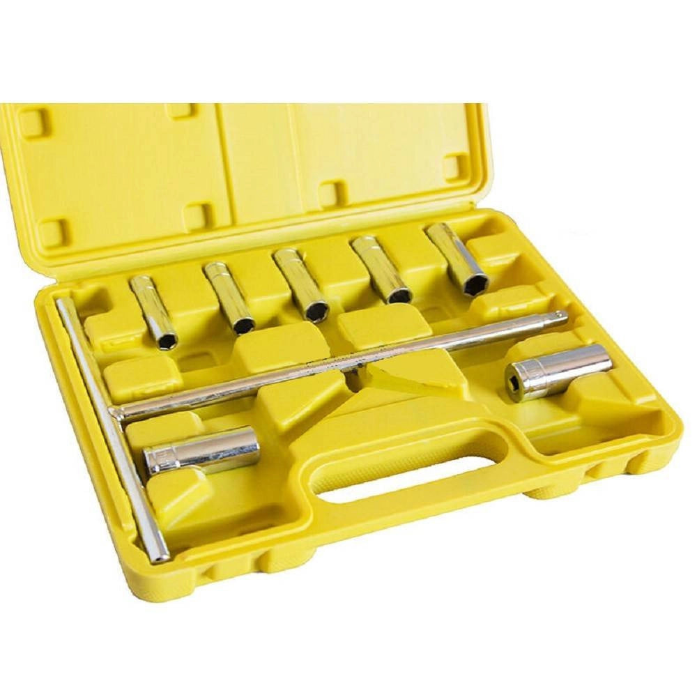 Trade Shop - Chiave A T Esagonali Kit 7 Pz Bussole Valigetta 8 - 9 -10 -11 -12 -13 - 14 Mm -