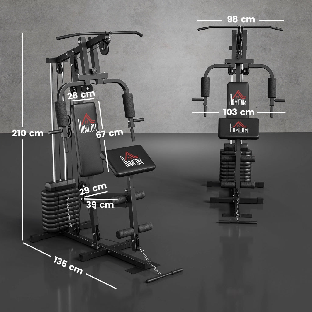 Torre per Palestra Multifunzione con Panca e Pesi ¨C zephmum ¨C 135x103x210cm