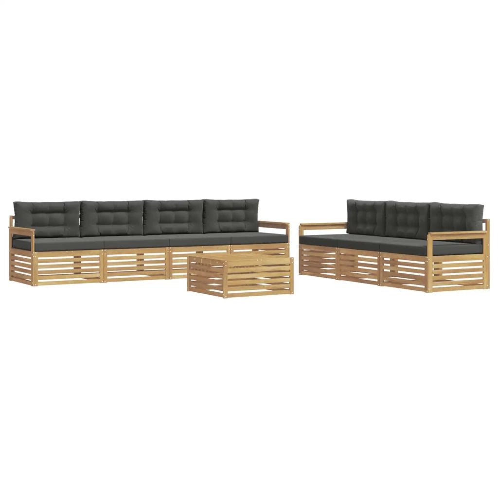 Set di divani da esterno 8 pz Bianco e Antracite Poliestere 3390152