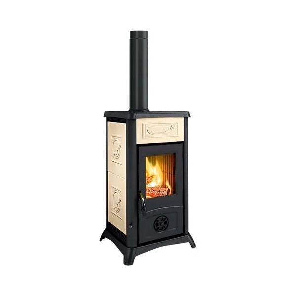 Stufa legna nordica 3001092 gemma 16 ceramica liberty panna