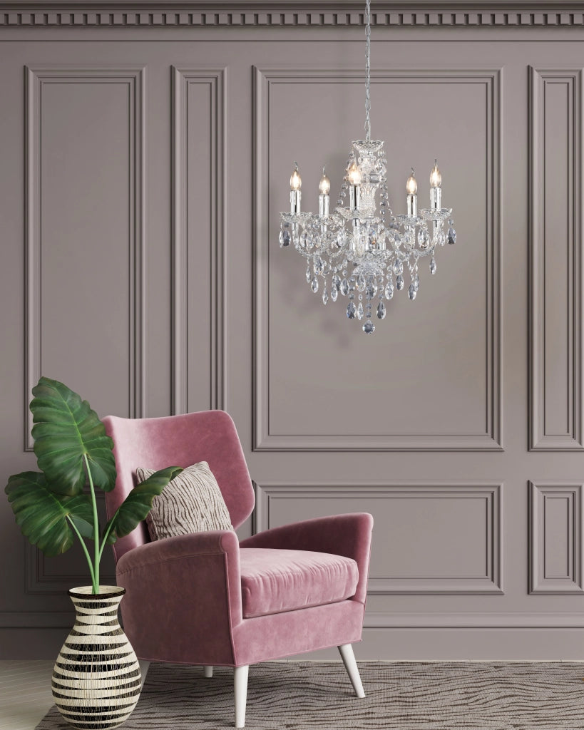 Lampadario da Interno  E14 in Metallo Cromo