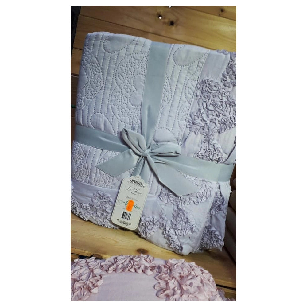 Trade Shop - Trapunta Matrimoniale Alta Qualità Con Ricamo Al Bordo Colore Fantasia Casuale -