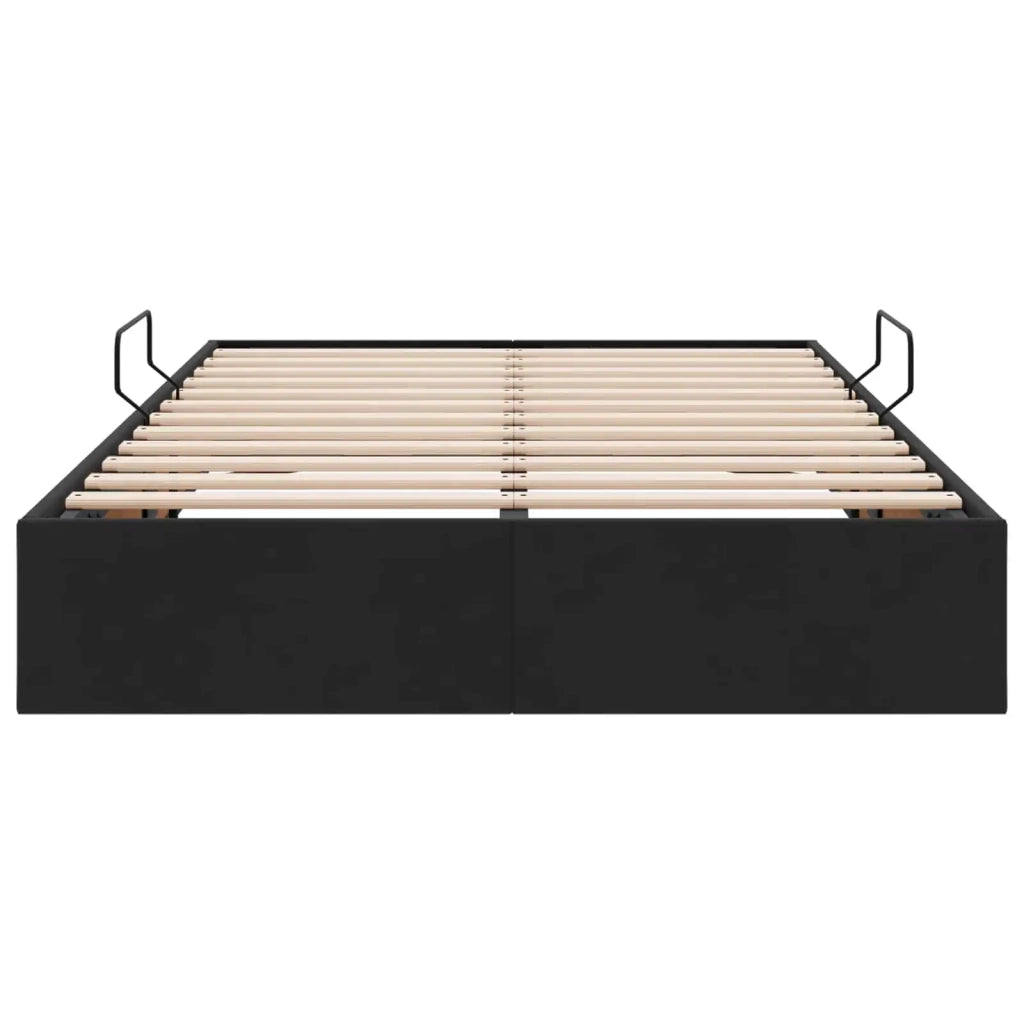 Letto ottomano con archiviazione Nero 120 x 200 cm Velluto 3442876