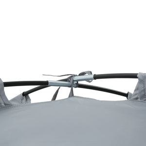 Tenda da Campeggio a Cupola per 2 Persone Estensibile 350x220x145 cm con 4 Porte e 3 Finestre Grigio