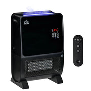 EasyComfort Stufa Elettrica 2in1 con Umidificatore, Luce LED 3 Colori, Timer e Telecomando, 33x21x49.5 cm, Nero