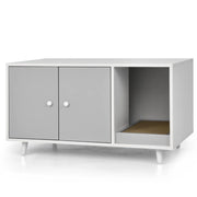 Lettiera per gatti 90 x 50 x 50 cm unità multifunzionale con accesso avvolgibile stile moderno MDF grigio 20_0012647