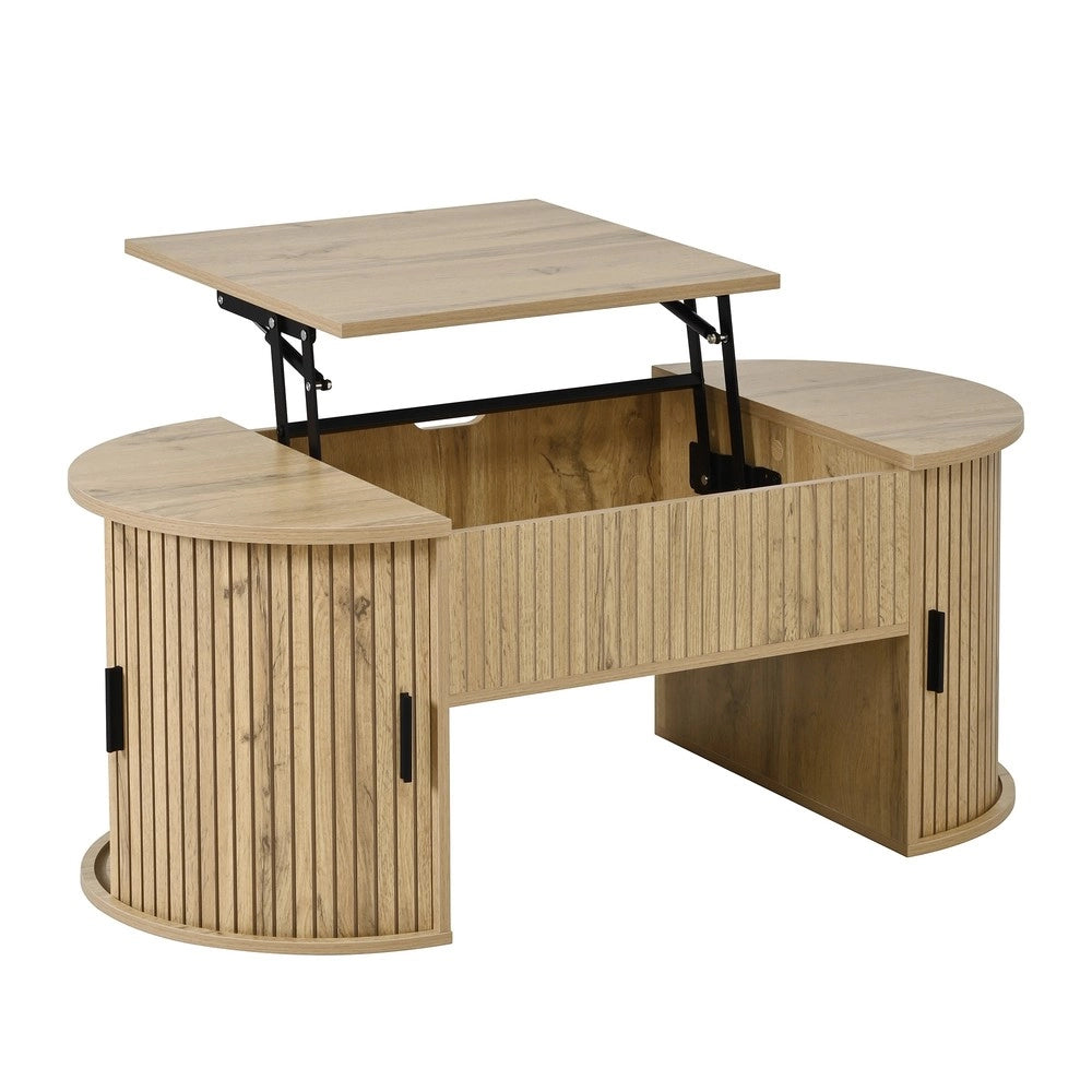 Tavolino da Caff¨¨ Regolabile in Altezza con Ripiani e Vani ¨C MINIMAL ¨C Moderno per Soggiorno